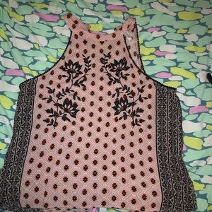 Embroidered high neck tank